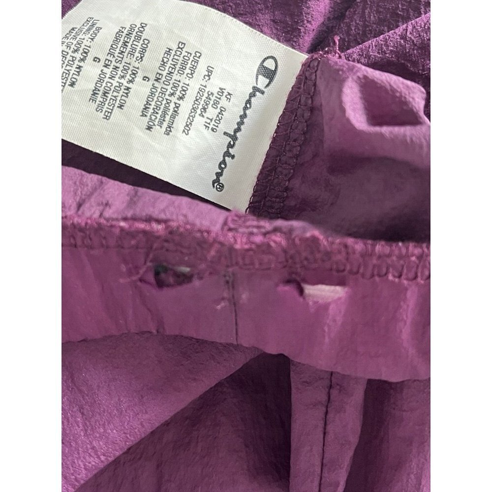 Champion Windbreaker Pullover Hoodie Adult L Purple 1/2 zip zipper pockets - Picture 10 of 11